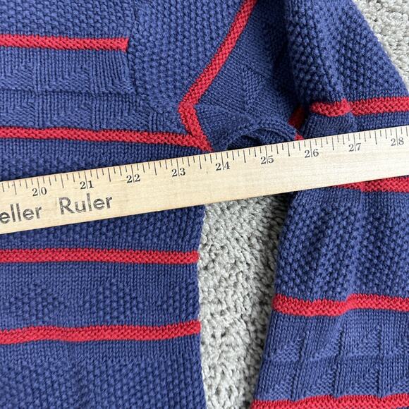 Bar Harbor Knits Sweater Mens XL Blue Red Striped Cotton Crewneck Made in USA - Picture 9 of 11